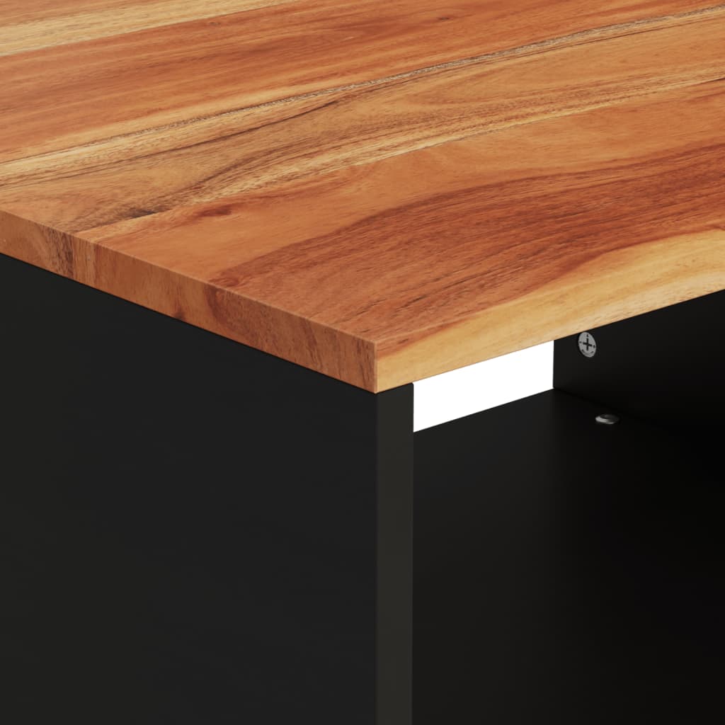 Mesa De Centro De Madera Maciza De Acacia 60x50x40 Cm_3