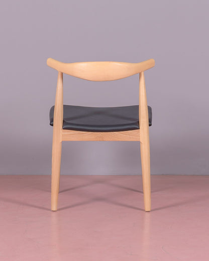 Silla De Comedor En Madera De Fresno Y Cojín De Polipiel - Elbow_3
