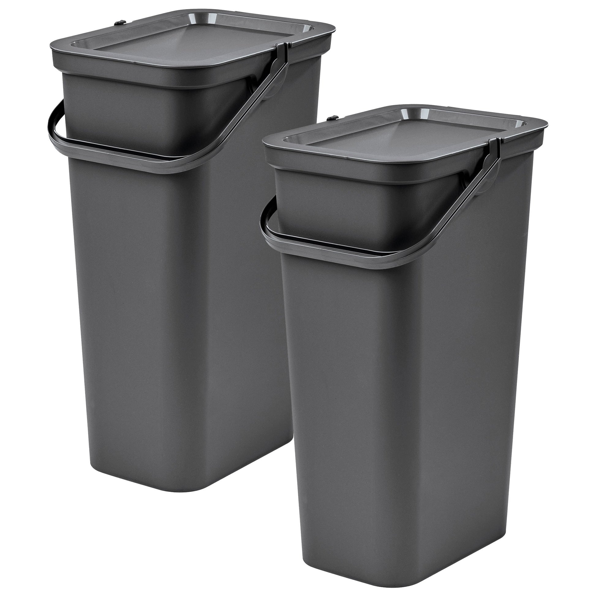 Set De 2 Papeleras moda 40l Grafito Con Asa