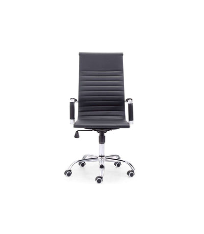 Sillón Giratorio Letter En Simil Piel Negro, 106-116 Cm(alto)64 Cm(ancho)64 Cm(largo)_5