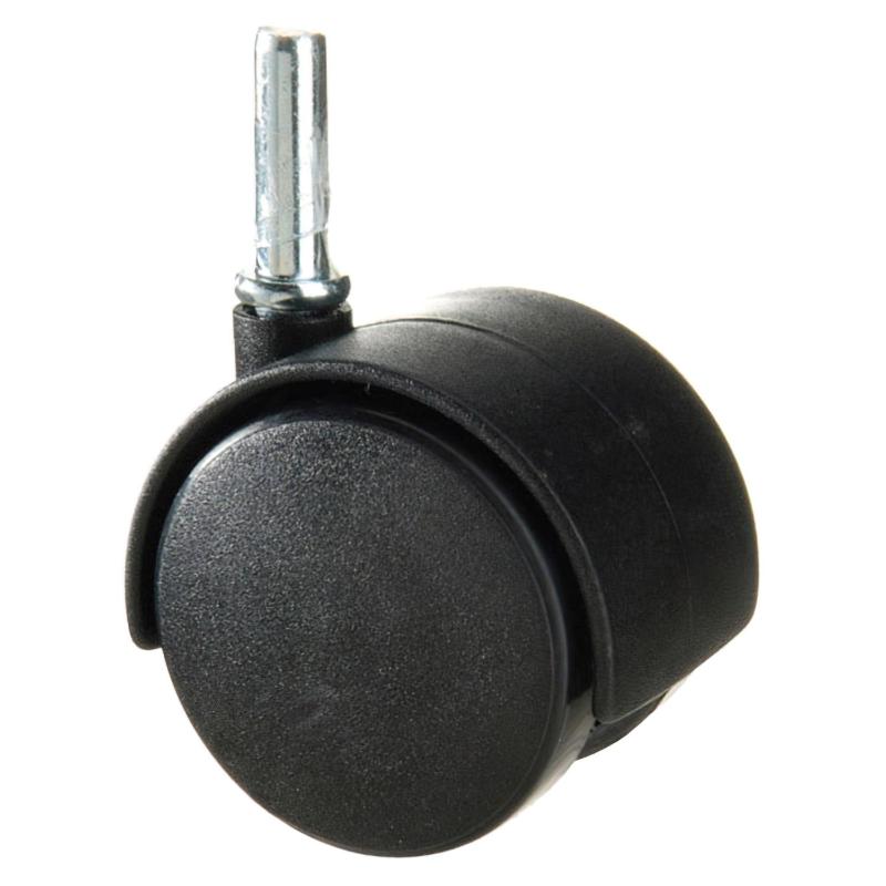 Rueda Domestica Nylon Negro Espiga   50 Mm.