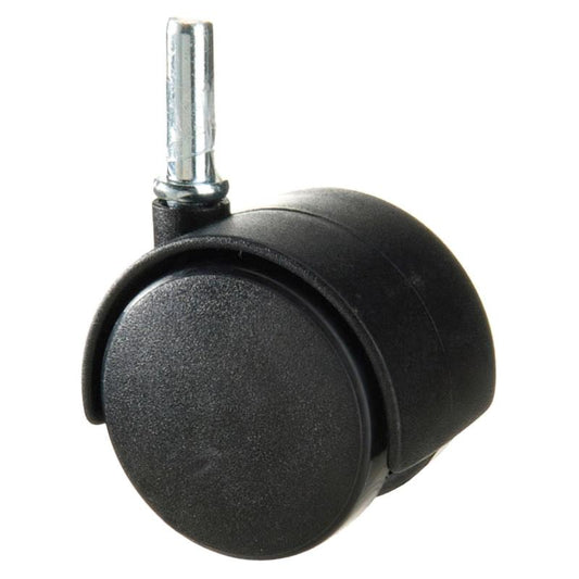 Rueda Domestica Nylon Negro Espiga   50 Mm.