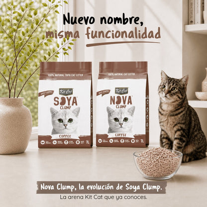 Pack de 6 Kit Cat Arena Eco SoyaClump - Areia para gatos Coffee 7 L