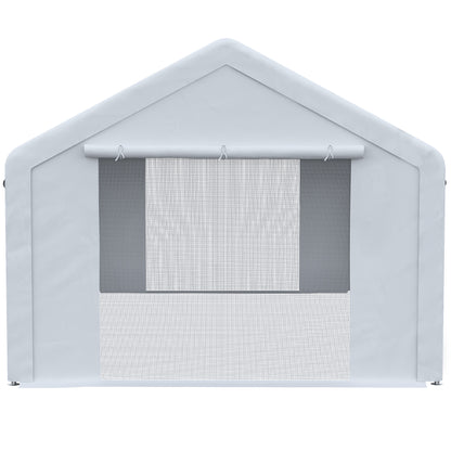 Outsunny Carpa Para Fiestas 6x3m Con 2 Paredes Extraíbles 6 Ventanas Cremalleras_3