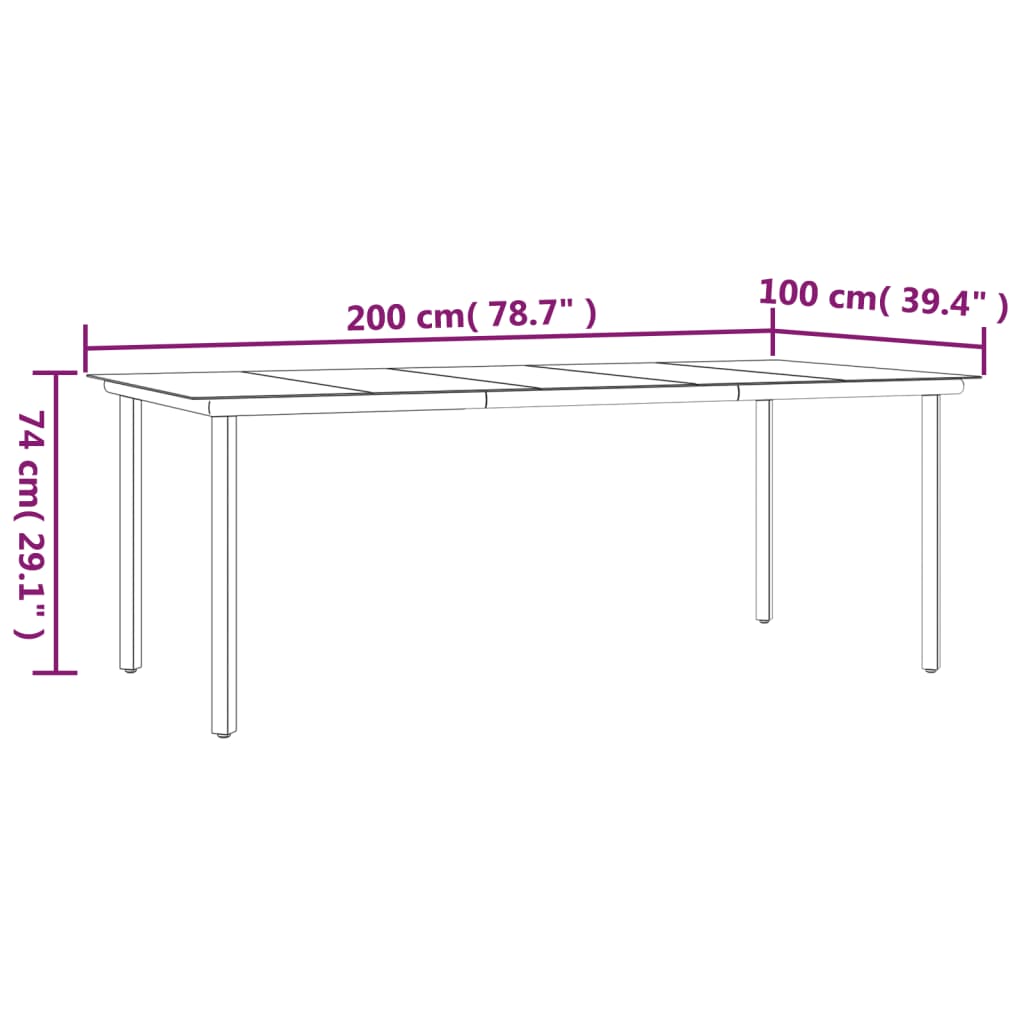 Set Comedor Jardín 7 Pzas Y Cojines Ratán Sintético Gris Claro / Vetonek_5