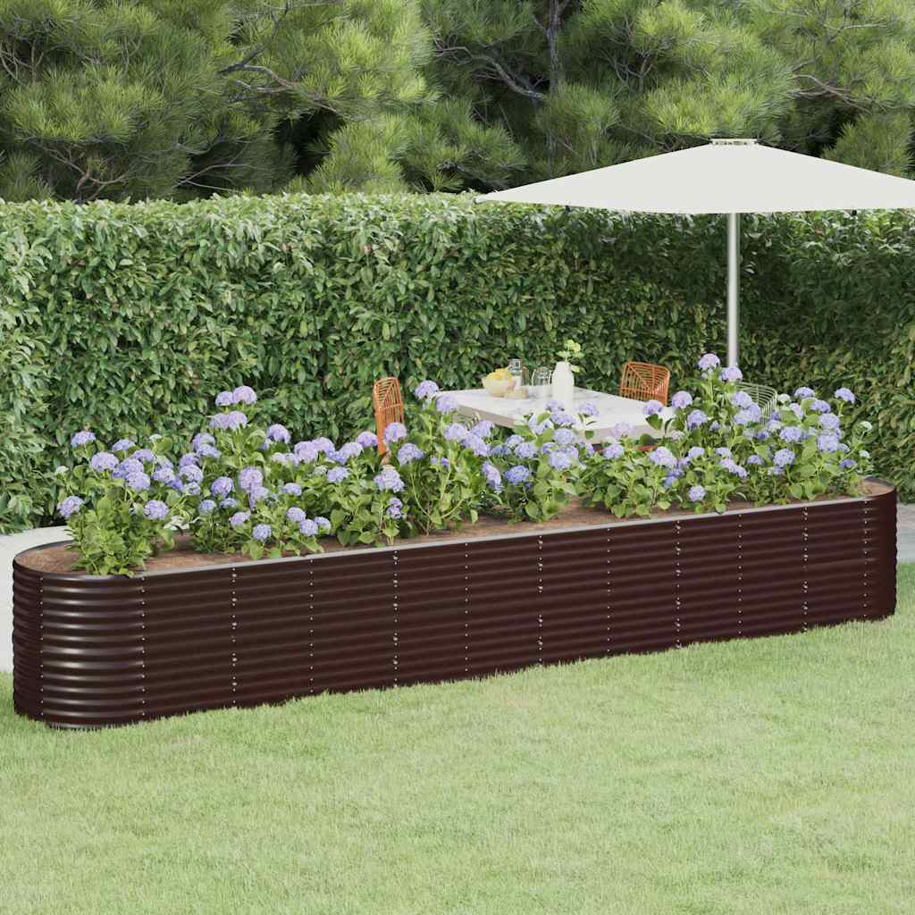 Jardinera Arriate Acero Galvanizado Marrón 440x80x68 Cm_1
