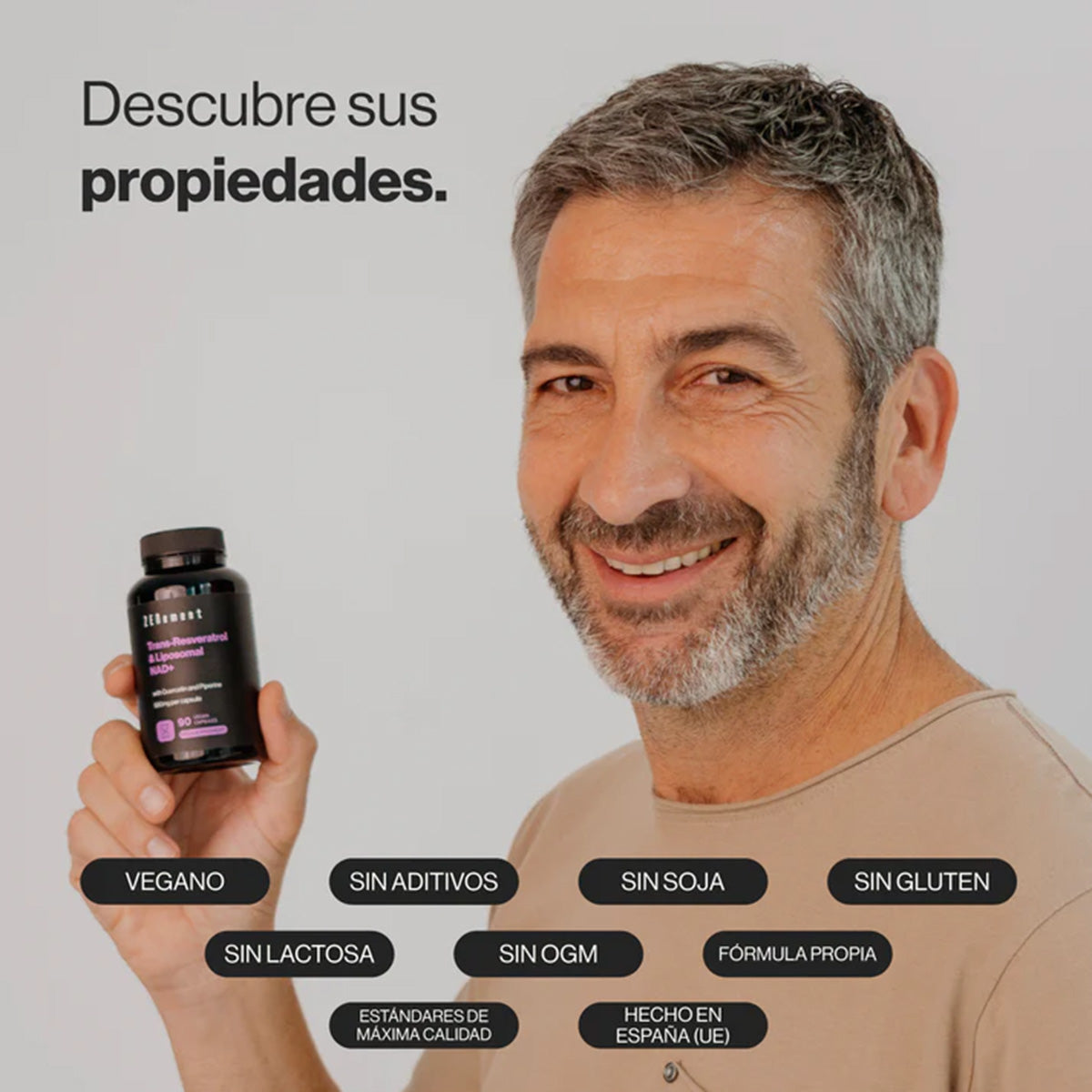 Trans-Resveratrol e NAD+ Lipossomal Zenement 90 Cápsulas
