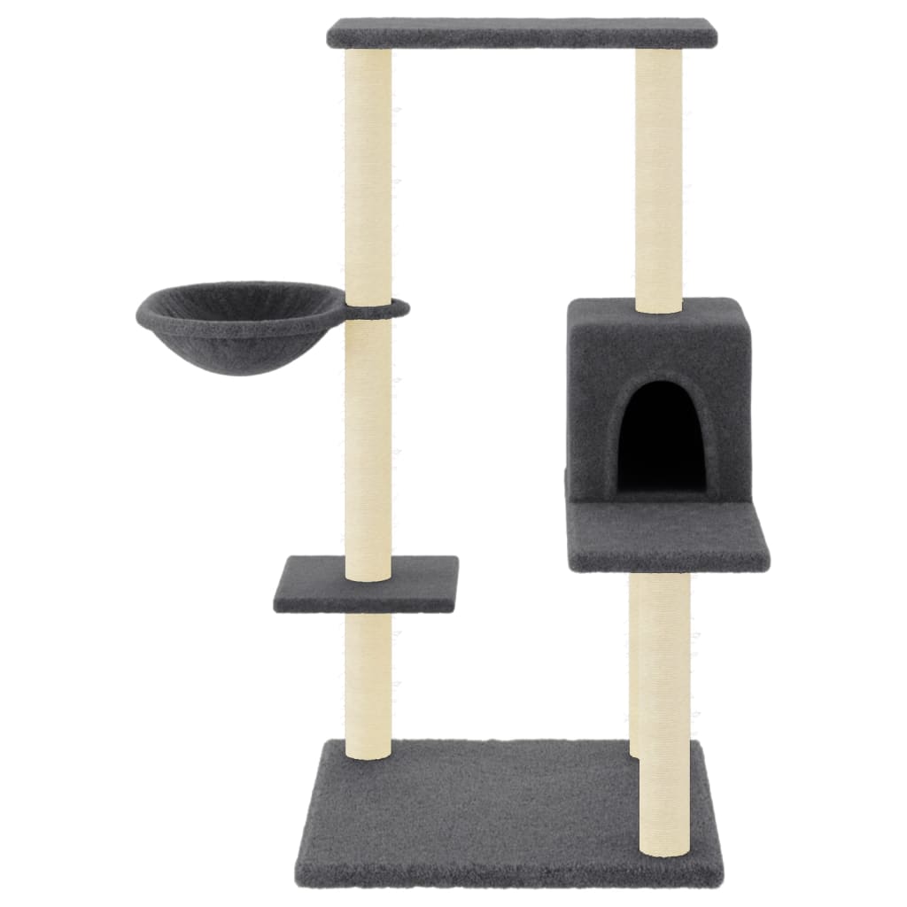 Rascador Para Gatos Con Postes De Sisal Gris Oscuro 95 Cm_2