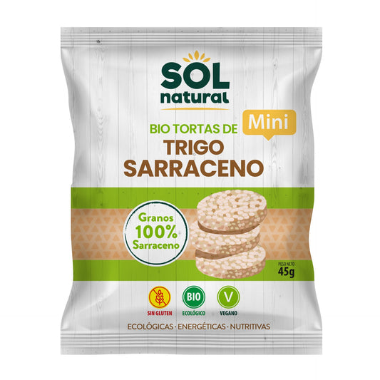 Mini panquecas biológicas de trigo sarraceno sem glúten Sol Natural 45 g