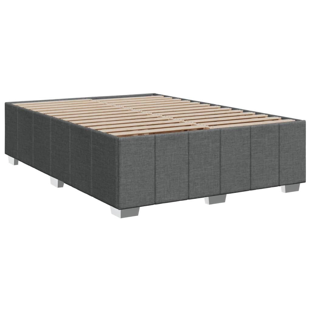 Cama Box Spring Con Colchón Tela Gris Oscuro 140x200 Cm / Vetonek_5