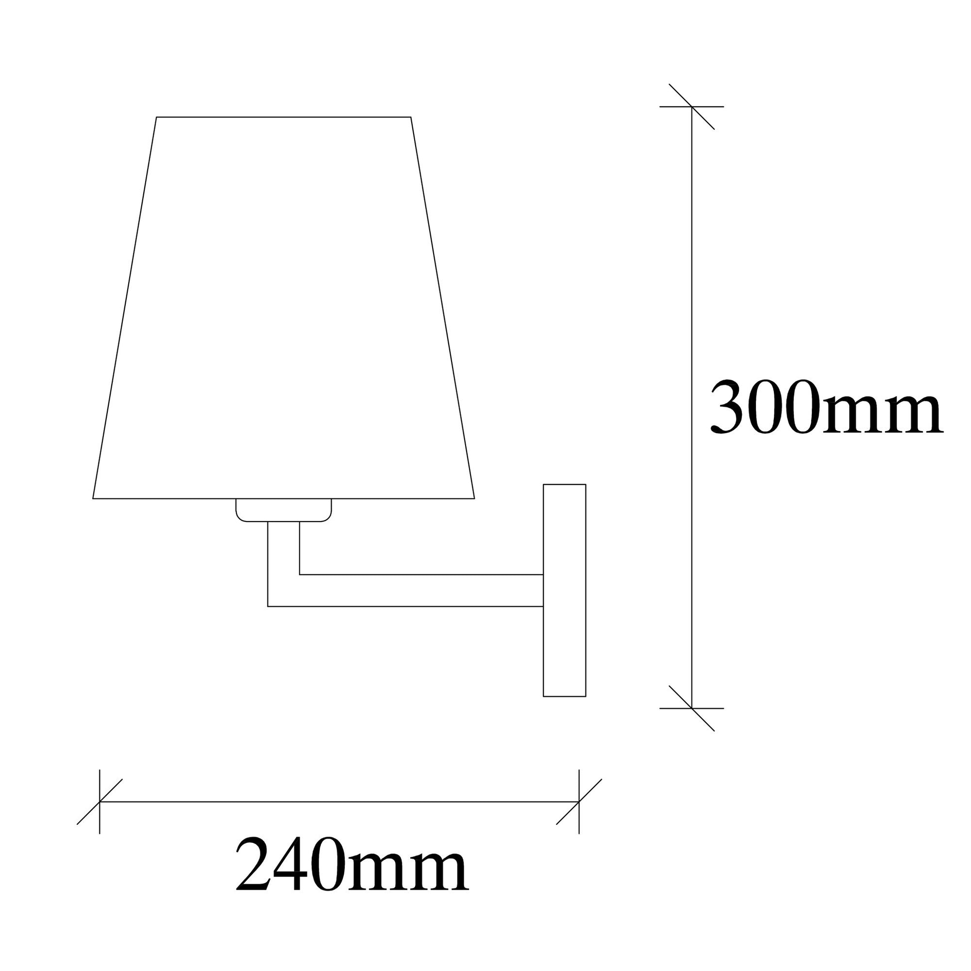 Aplique De Pared, Hierro , Negro crema, 18x24x30, Casquillo E 27 Max 40 W_1