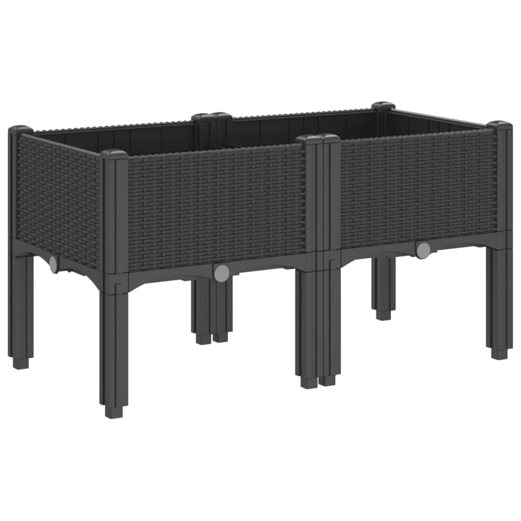 Jardinera Con Patas Pp Negro 80x40x42 Cm_4