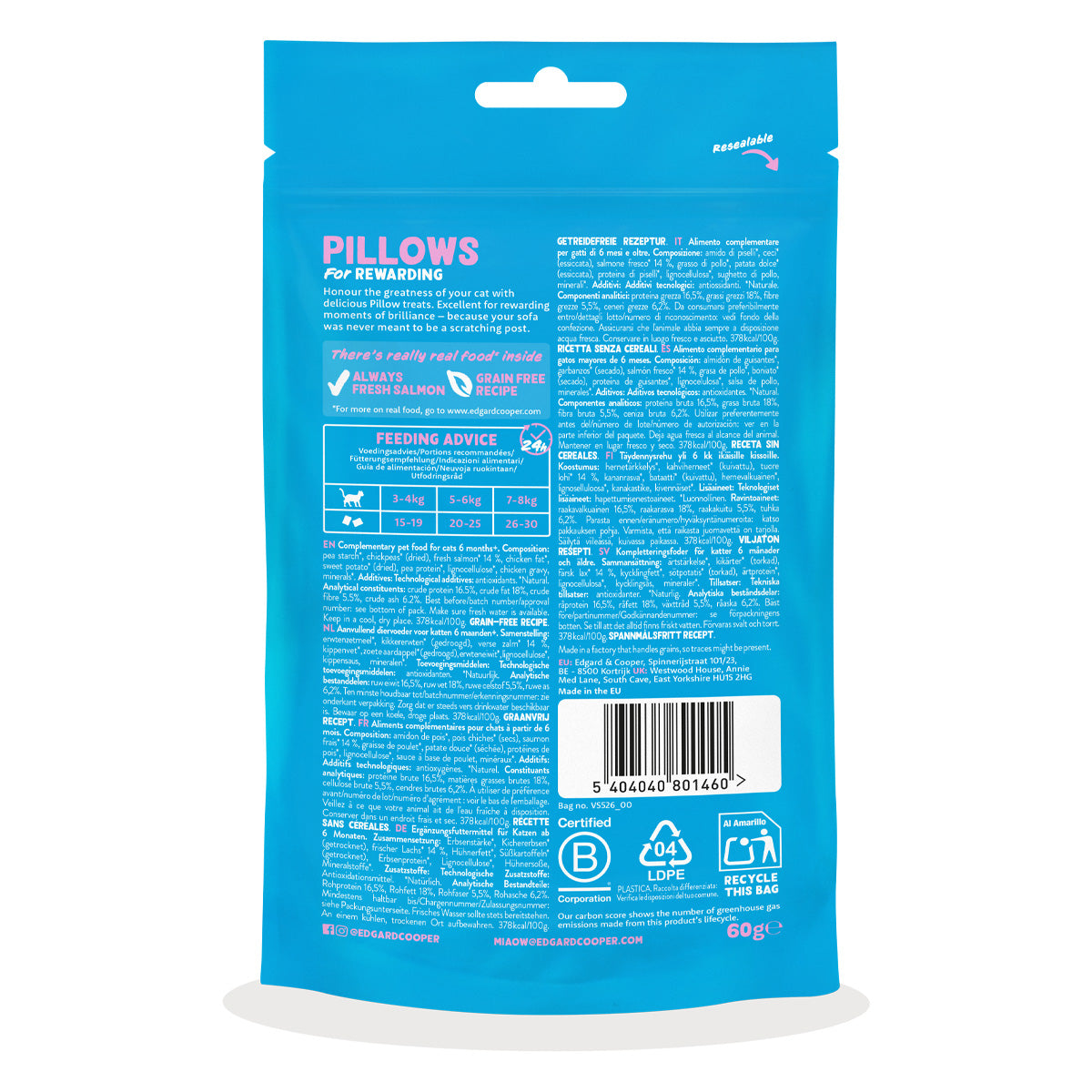 Salmon Bites Petiscos Naturais para Gatos Edgard Cooper 60g