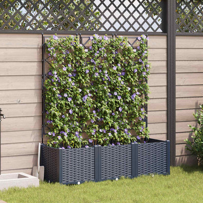 Macetero De Jardín 3 Uds. Gris 120 X 40 X 143 Cm Pp_1