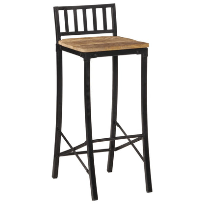 Taburetes Altos 4 Uds Madera Maciza De Mango Rugosa_2