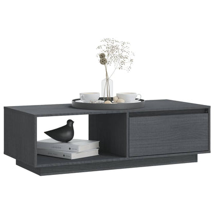 Mesa De Centro De Madera Maciza De Pino Gris 110x50x33,5 Cm_2