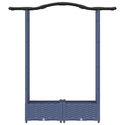 Cama Elevada Con Trellis Y Techo Gris 124 X 40 X 123 Cm Pp_3