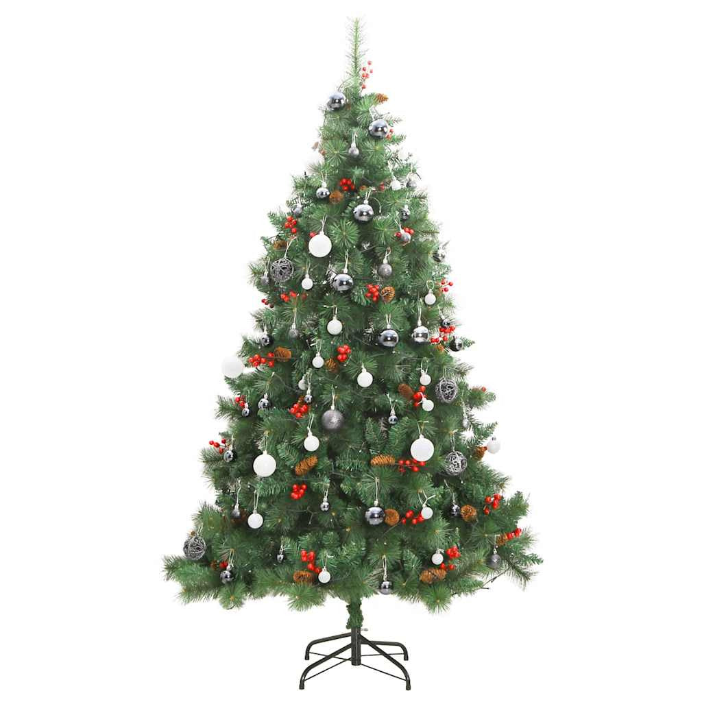 Vidaxl Árbol De Navidad Artificial Con Bisagras 300 Led Y Bolas 180 Cm_3