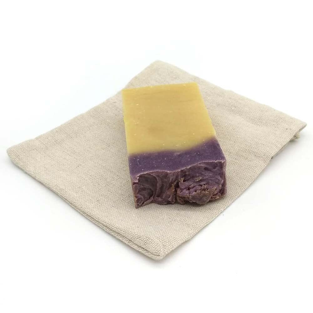Jabón Natural Azufre 90g En Bolsa Regalo De Yute - Piel Muy Grasa - Controla La Aparición De Acné Y Regula El Sebo_4