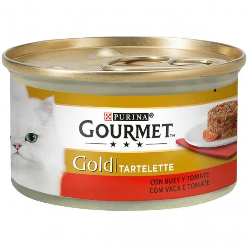 Embalagem de 24 x Ração Húmida GOURMET GOLD Carne e Tomate 85 g