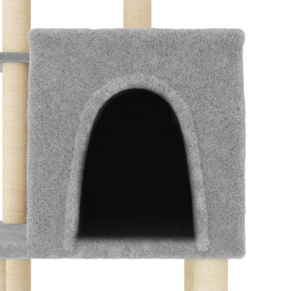 Rascador Para Gatos Con Postes De Sisal Gris Claro 97 Cm_4