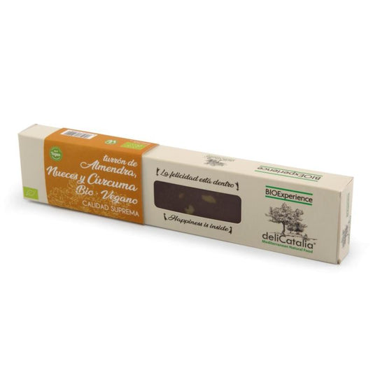 Nougat biológico de amêndoa, nozes e curcuma deliCatalia BioExperience 165 gr