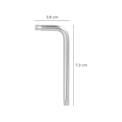 Llave Torx Inviolable Standar Acero Cromo Vanadio Profesional T27 Mm. Llave Estrella, Llave Allen Estrella_1