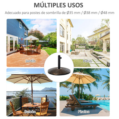 Outsunny Base De Sombrilla Ajustable Φ53x40 Cm Universal Pie Soporte De Parasol_5