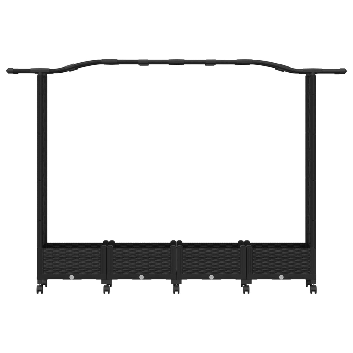 Cama Elevada Con Trellis Y Techo Negro 207 X 40 X 129 Cm Pp_3