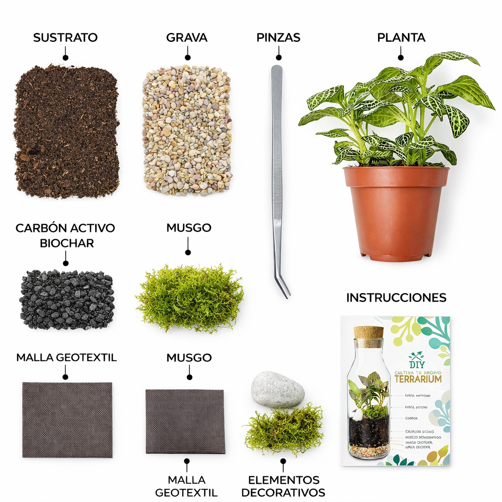 Terrarium Live Diy - Incluye Plantas Y Musgo_1