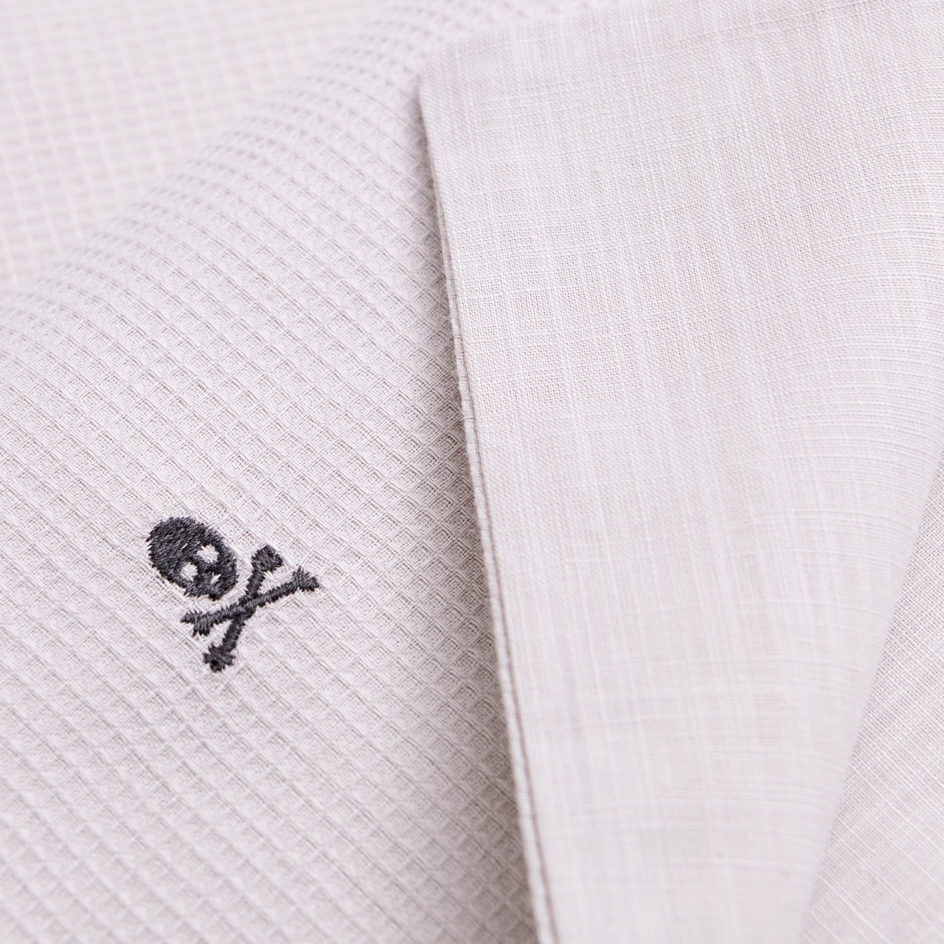 Set Cama Waffle (funda Nordica 260x240cm + 2 Fundas Almohada  50x105cm) 100% Algodón 144gsm Gris Cierre De Botone Shaze Scalpers Home