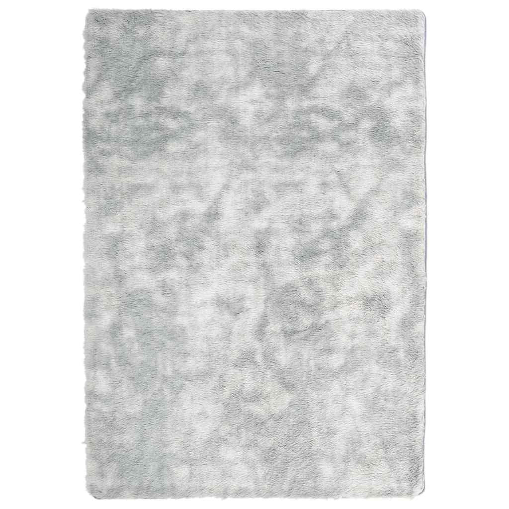 Vidaxl Alfombra Peluda De Pelo Largo Navarra Gris Plateado 120x170 Cm_0