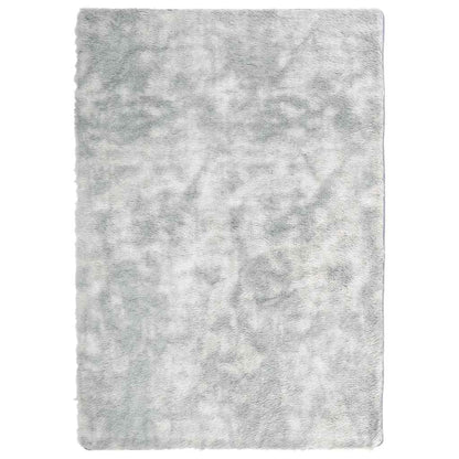 Vidaxl Alfombra Peluda De Pelo Largo Navarra Gris Plateado 120x170 Cm_0
