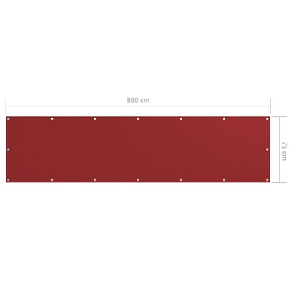 Vidaxl Toldo Para Balcón De Tela Oxford Rojo 75x300 Cm_4