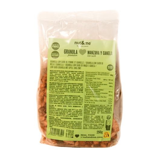 Granola de maçã e canela com baixo teor de hidratos de carbono 250 g Nut&amp;me
