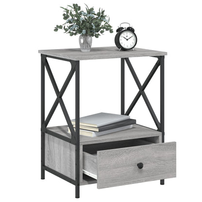Mesita De Noche Madera De Ingeniería Gris Sonoma 50x41x65 Cm_2