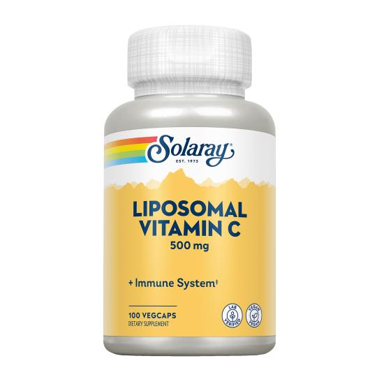 Vitamina C lipossomal 500 mg adequada para veganos SOLARAY 100 cápsulas vegetais