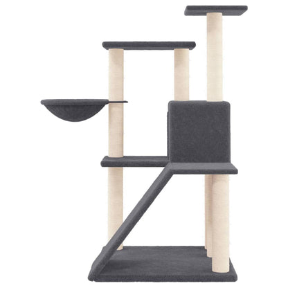 Vidaxl Rascador Para Gatos Con Postes De Sisal Gris Oscuro 94 Cm_3