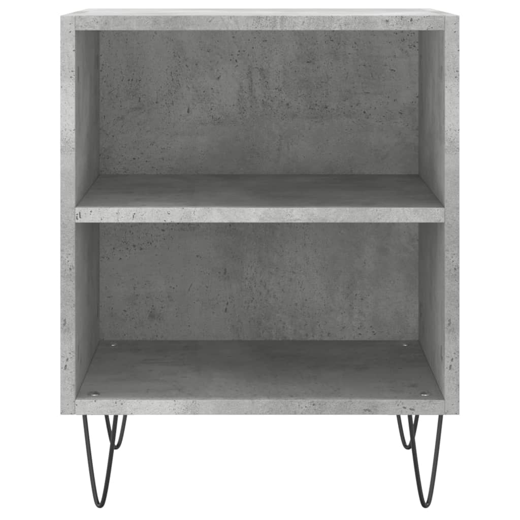 Mesita De Noche Madera De Ingeniería Gris Hormigón 40x30x50 Cm_2