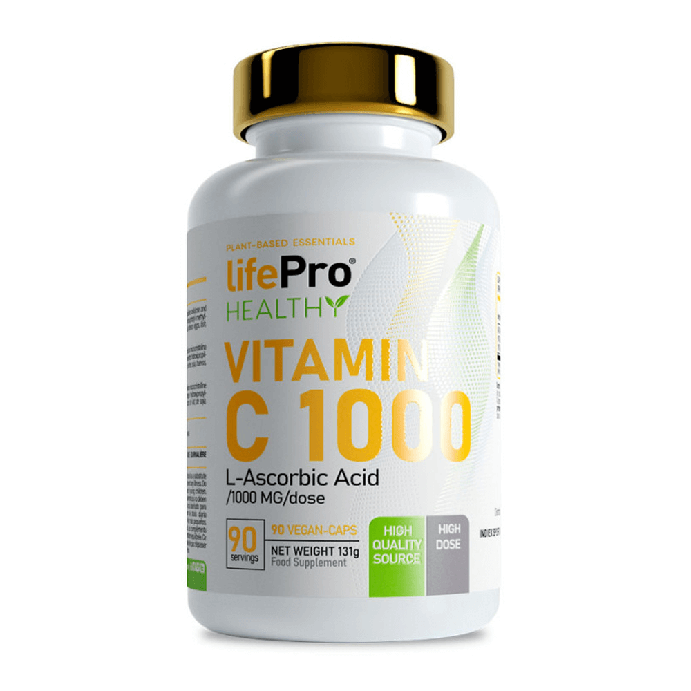 Vitamina C 1000mg - 90 Cápsulas Veganas - Vitamina C - Lifepro_0