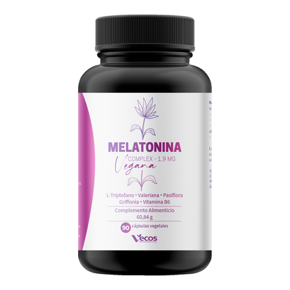 Melatonina Complex Vegana Vecos 90 Cápsulas | Dormir Mejor Y Relajación | Valeriana, Triptófano Y Melatonina_0