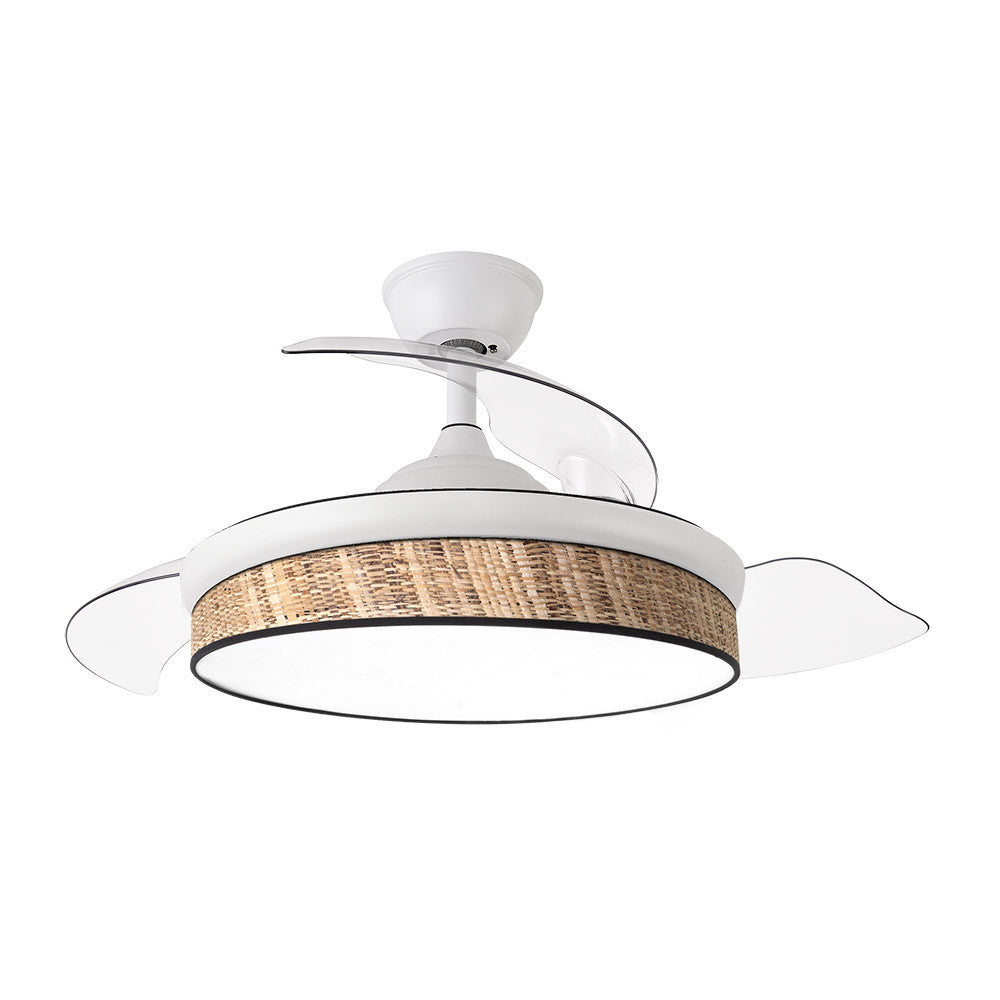 Ventilador Dc Moda 72w Blanco/caã±izo Oscuro 91d 3aspas 7200lm 3000-4000-6000k Remoto+ Memoria+ Temporizador_1