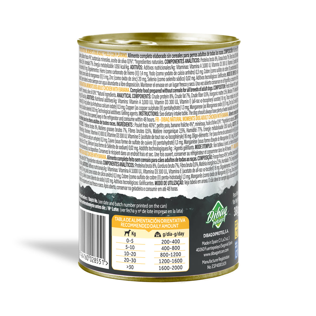 Dibaq Natural Moments Adulto Pollo Con Plátano, 12 Latas X 380gr_2