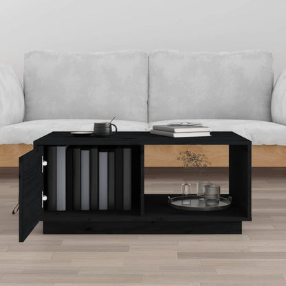 Mesa De Centro De Madera Maciza De Pino Negro 80x50x35,5 Cm_1