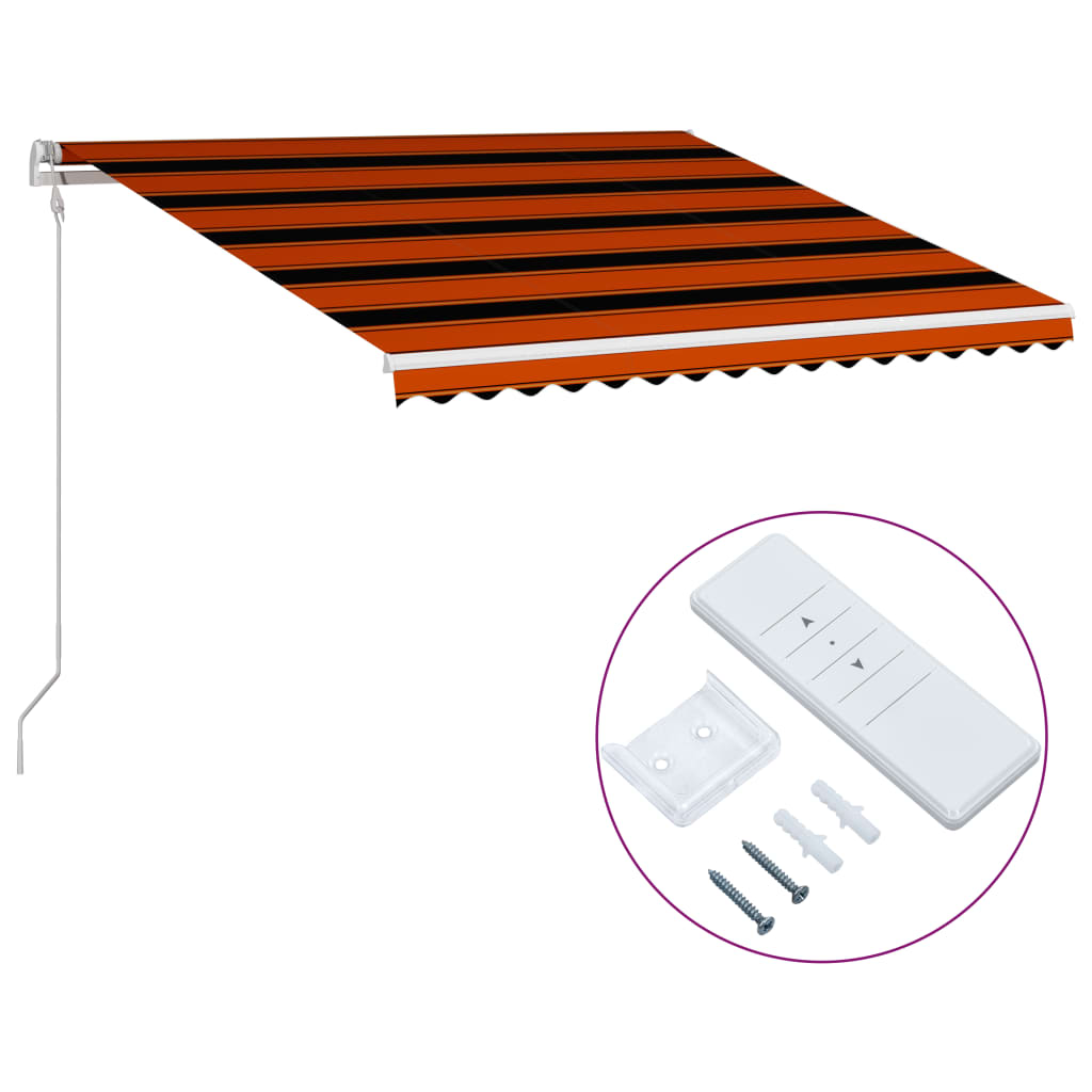 Vidaxl Toldo Automático Retráctil Naranja Y Marrón 450x300 Cm_0