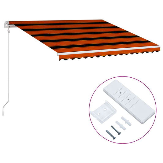 Vidaxl Toldo Automático Retráctil Naranja Y Marrón 450x300 Cm_0