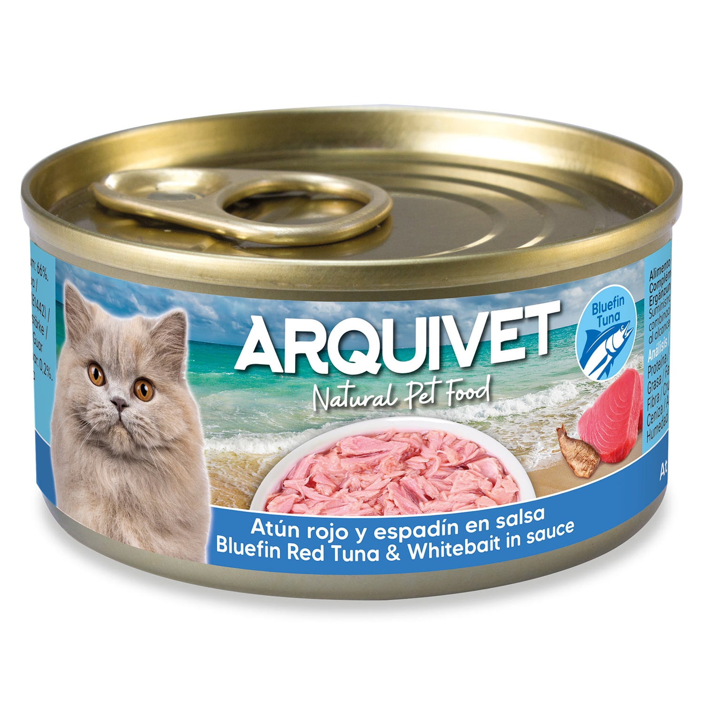 Atum rabilho e espadilha em molho Arquivet 80 g Alimento húmido para gatos