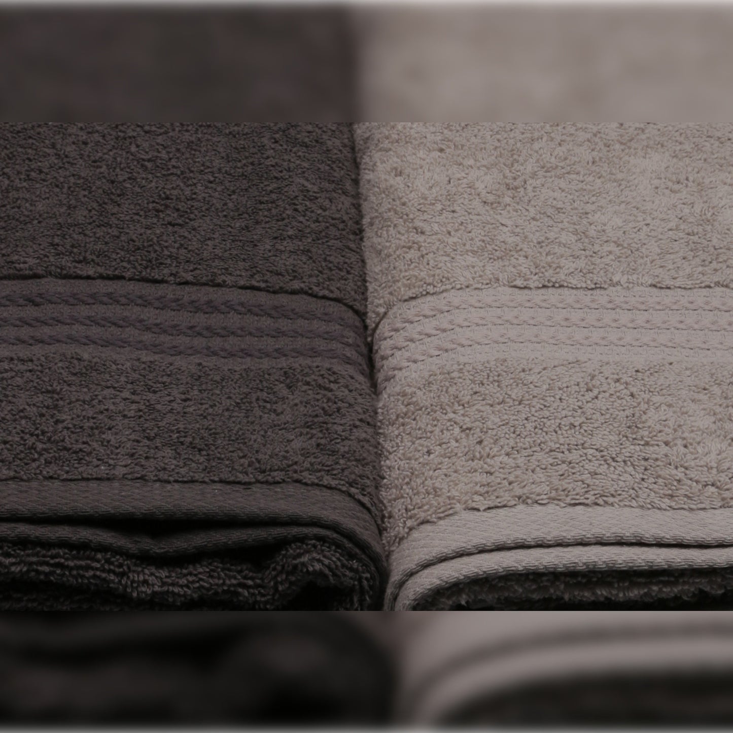 Juego De Toallas De Baño (4 Piezas) Blanco, Gris, Gris Oscuro Y Negro_3