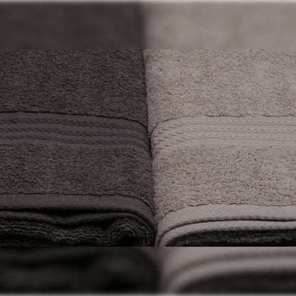 Juego De Toallas De Baño (4 Piezas) Blanco, Gris, Gris Oscuro Y Negro_3