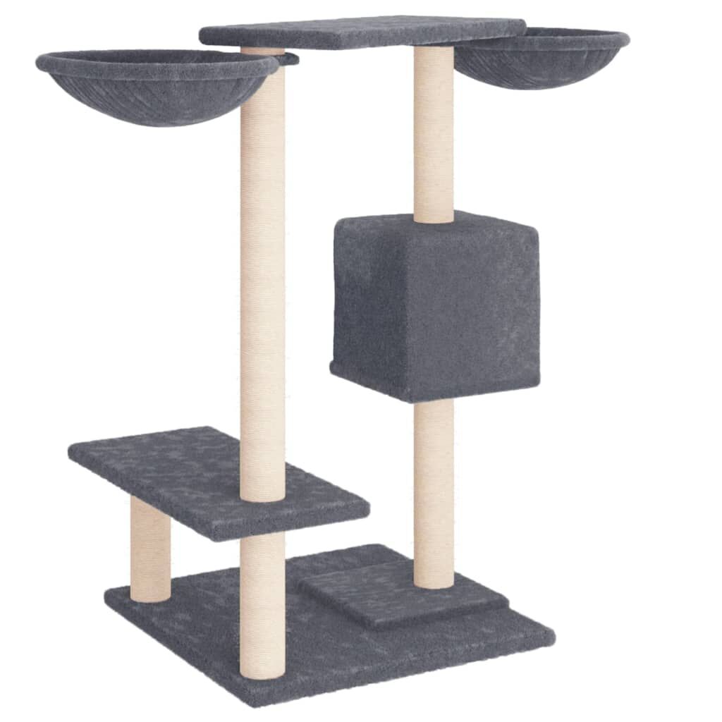 Vidaxl Rascador Para Gatos Con Postes Gris Oscuro 82 Cm_4
